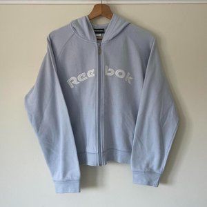 Reebok Womens Blue and White Hoodie